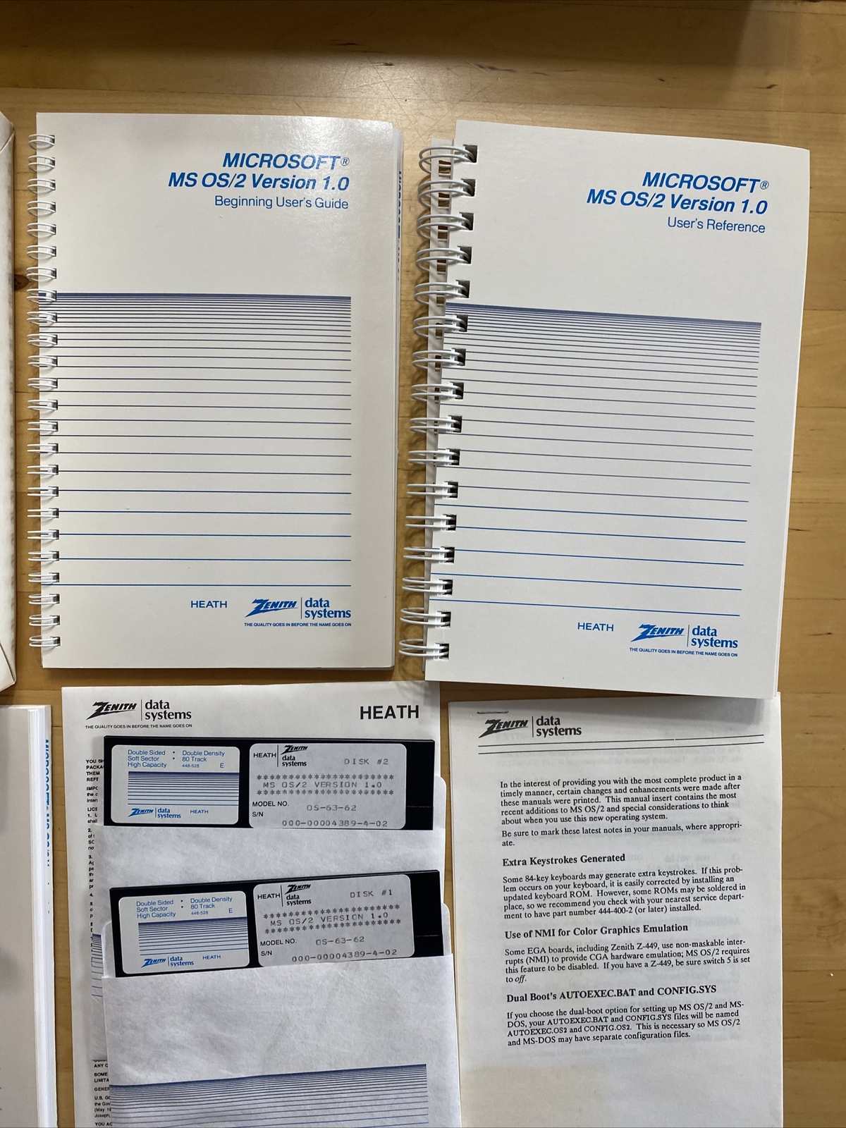 zenith personal computer systems MS O/S 2 version 1.0 In Original Box Rare!