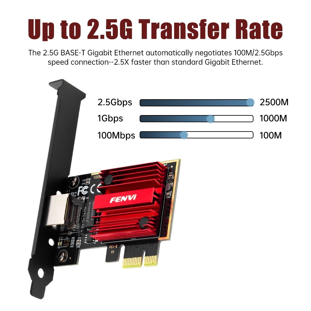 2.5Gbps PCIe Gigabit Network Card RJ45 LAN PCI Express X1 X4 X8 Ethernet Adapter