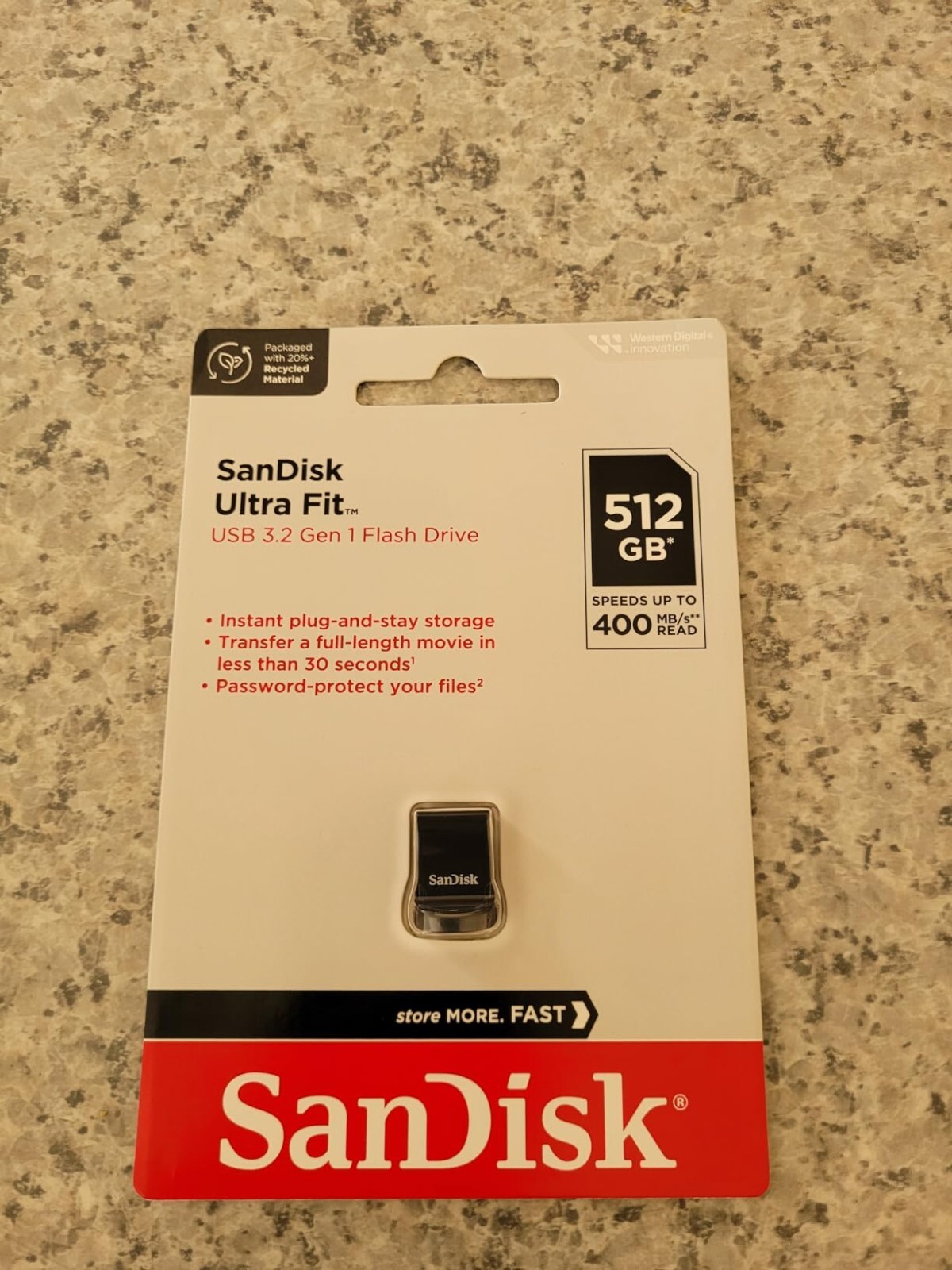 SanDisk Ultra Fit USB 3.2 Nano Flash Mini Pen Drive Up to 400 MB/s – 512GB