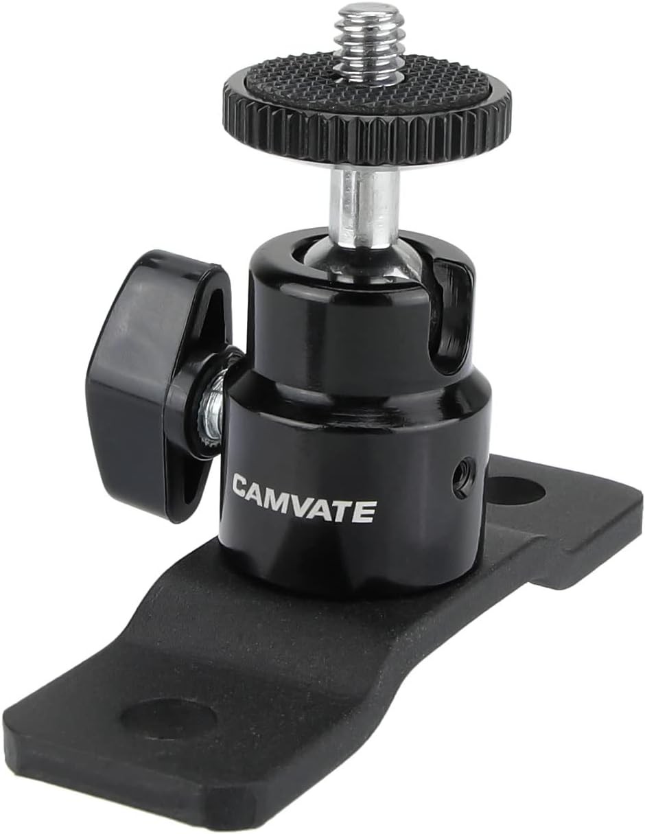 CAMVATE 1/4″-20 Ball Head with Bottom Pedestal Mount for Black