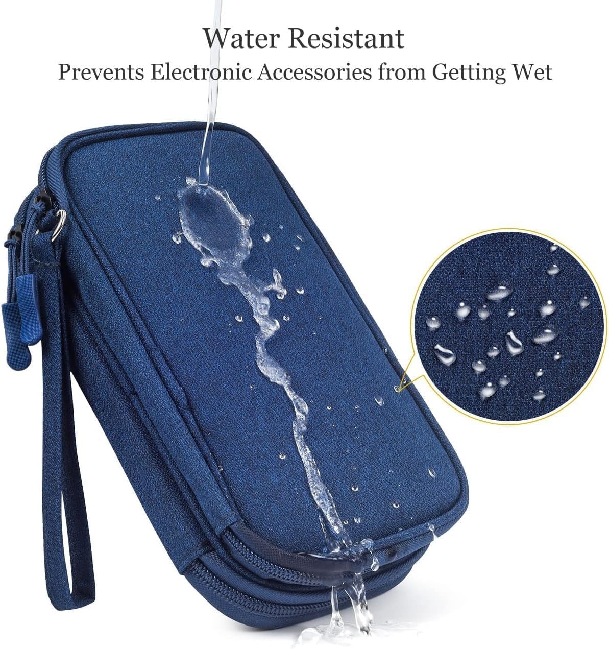 Waterproof Electronics Organizer Travel Bag Carrying Case for Cord, Charger, USB