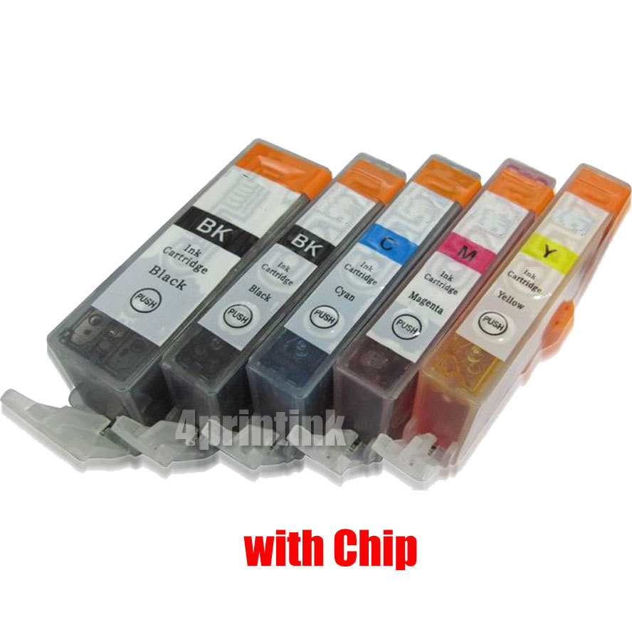 5pk NEW INK With CHIP For CANON PGI-225BK CLI-226BK C/M/Y Pixma MG5220 5320