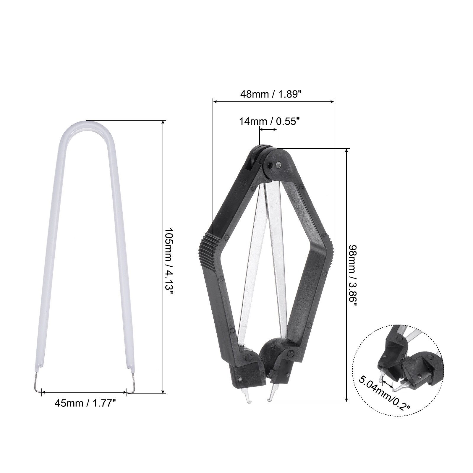Chip Extractor 100mm with U Shape IC Chip Switch Puller White, 2pcs