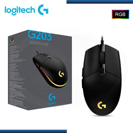 Logitech G203 LightSync Wired Gaming Mouse–Black
