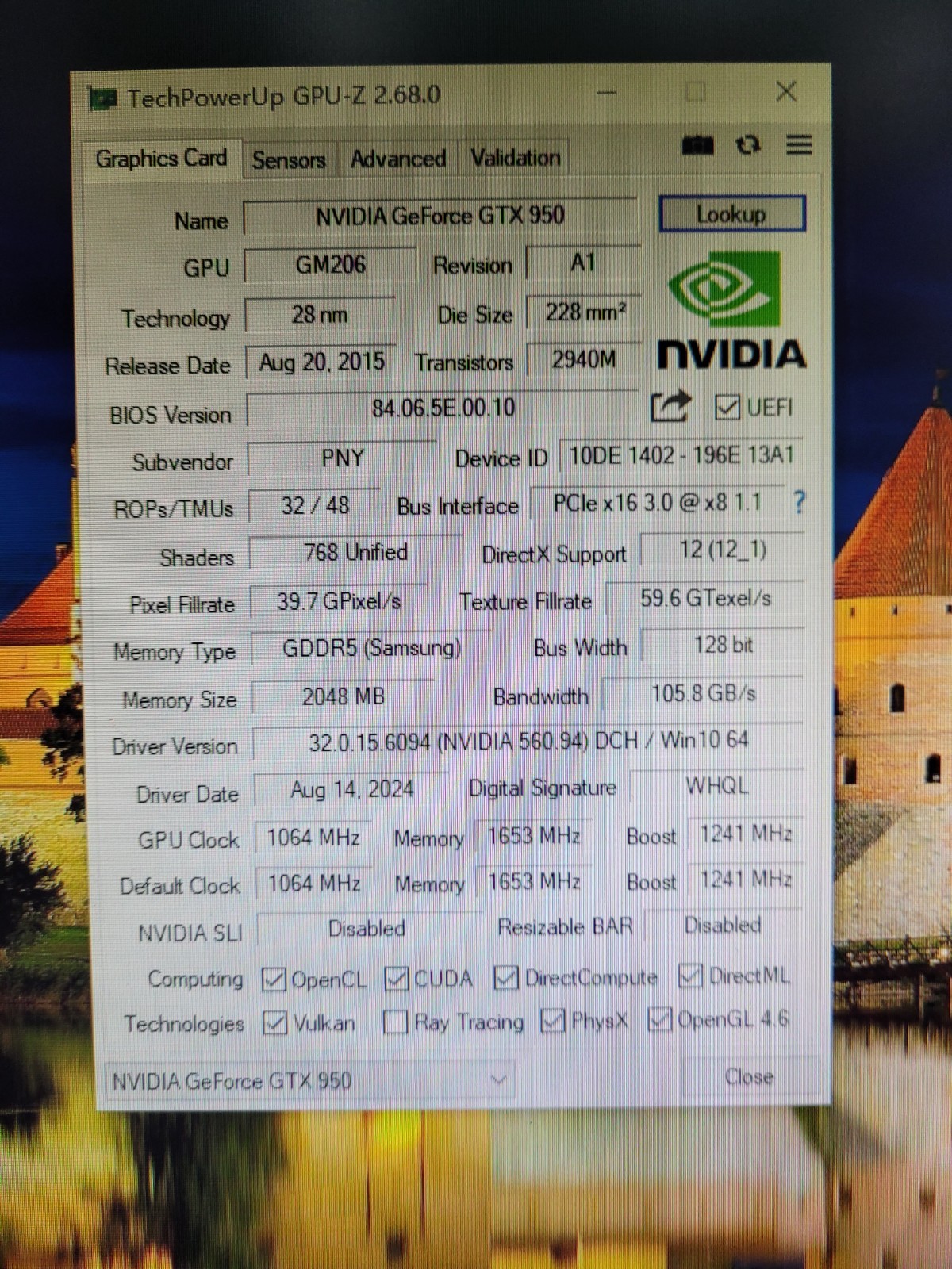PNY NVIDIA Geforce GTX 950 VCGGTX9502XPB-OC-BB 2GB GDDR5 Video Graphics Card