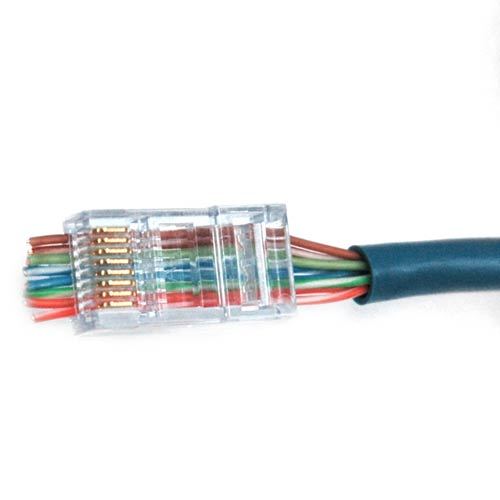 100 Pcs CAT5e RJ45 Pass Through 8P8C Network Modular Plug Connector End Plugs