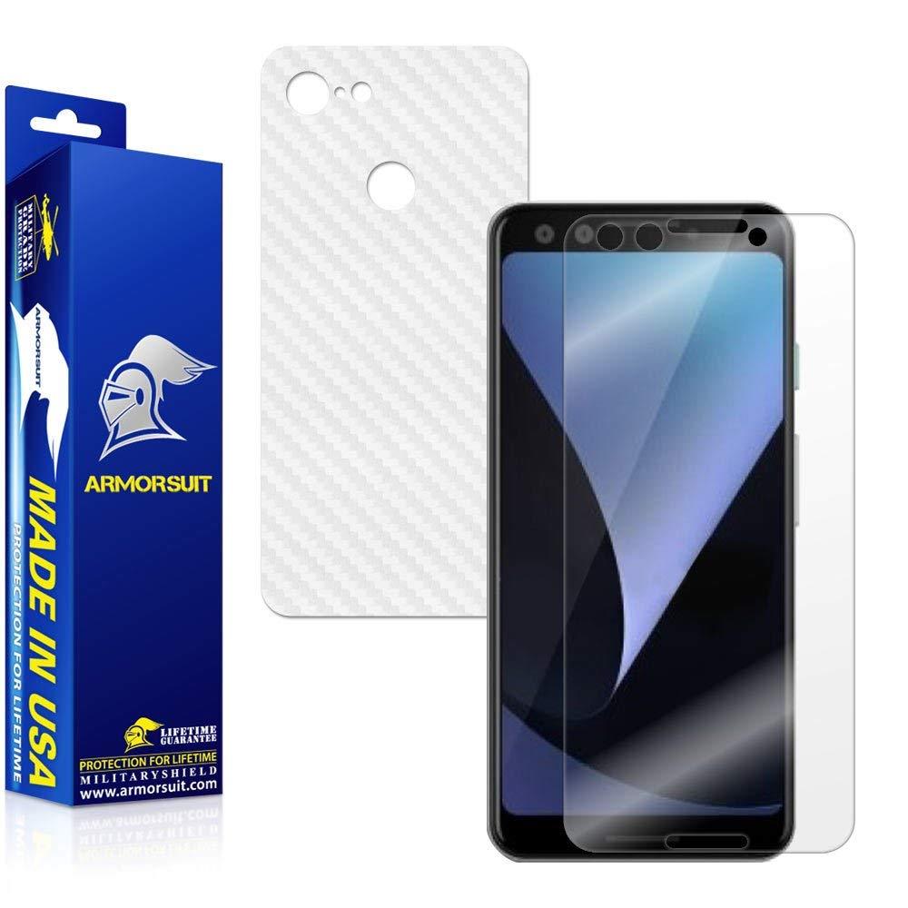 ArmorSuit MilitaryShield Google Pixel 3 XL+ White Carbon Fiber Skin Protector
