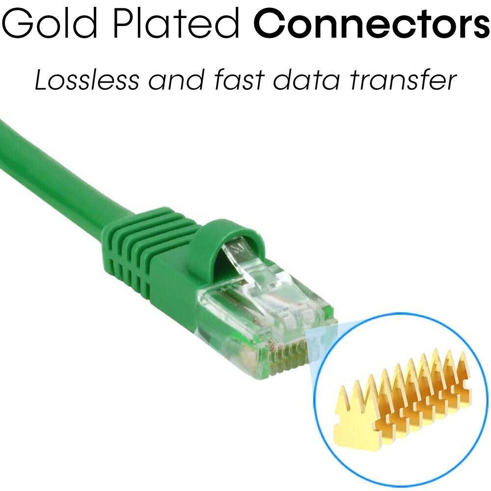 10 PACK Cat5e Cable Green Cat 5 Patch Cord Ethernet RJ45 Connectors LAN Wire