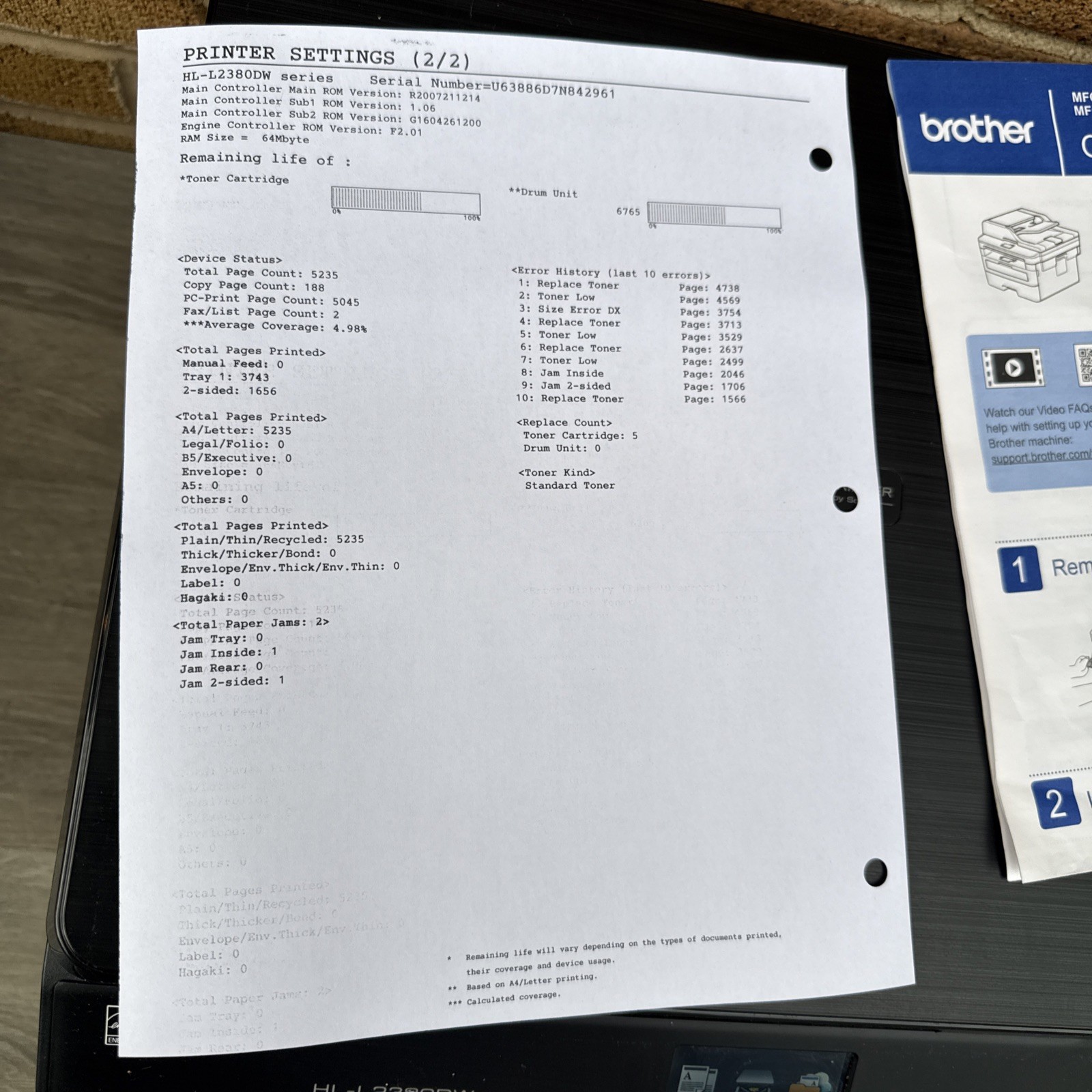 Brother HL-L2380DW All-in-One Laser Wireless Printer