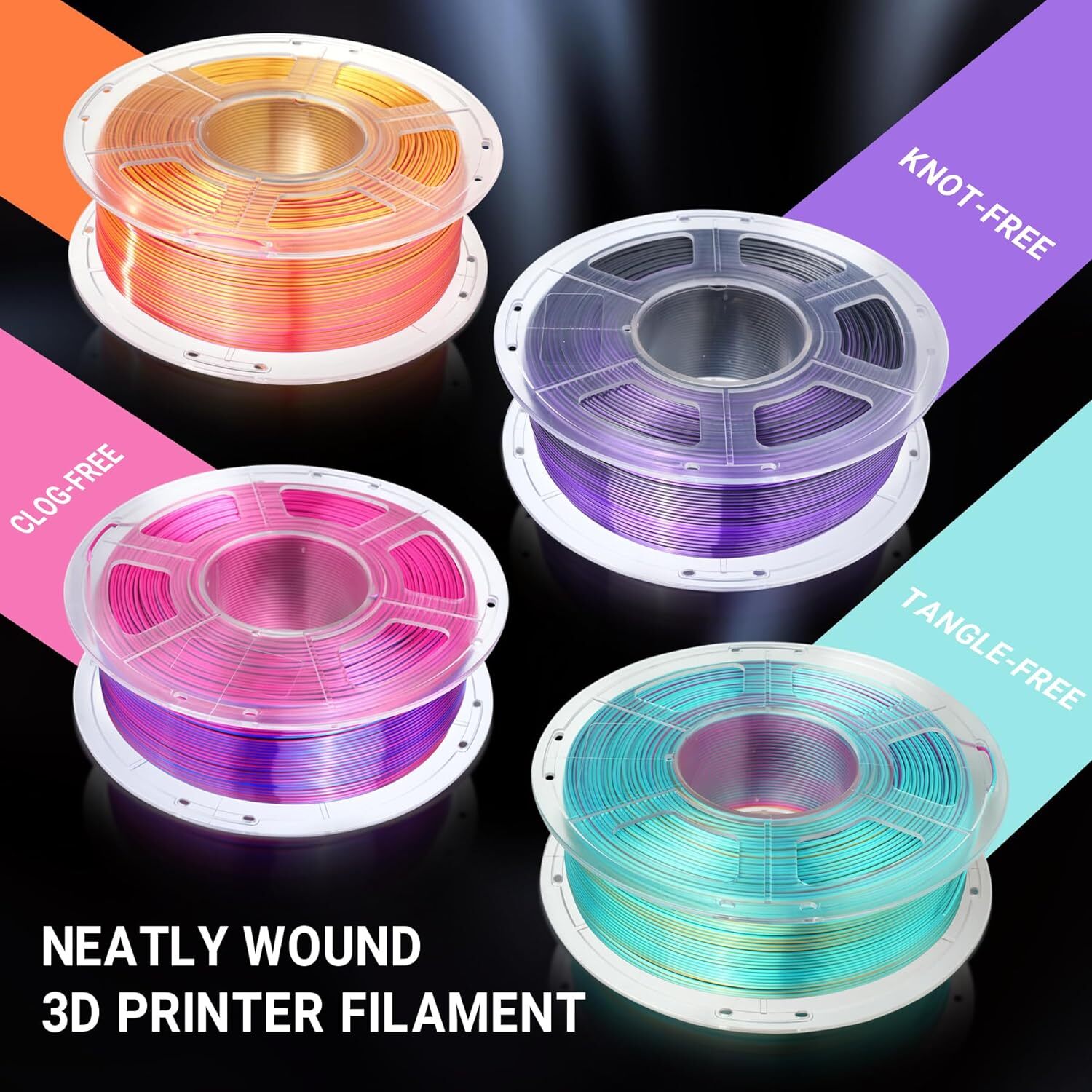 【ADD 10, PAY 6】SUNLU PETG PLA+ PLA ABS SILK 3D Printer Filament 1.75mm 1KG Neat