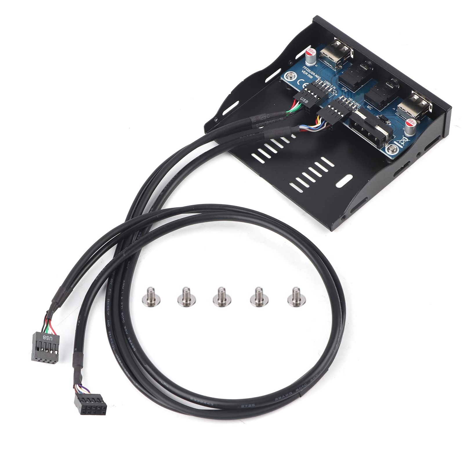 QANYEGN Floppy Front Panel, Metal 10 × 9.5 × 2.5cm / 3.9 × 3.7 × 1.0in, Black