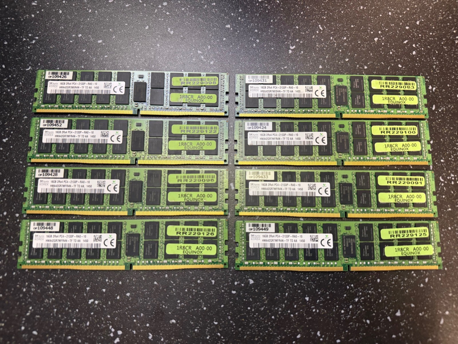 LOT OF (8) SK Hynix 16GB DDR4-2133 ECC Server RAM Memory 128GB HMA42GR7MFR4N-TF