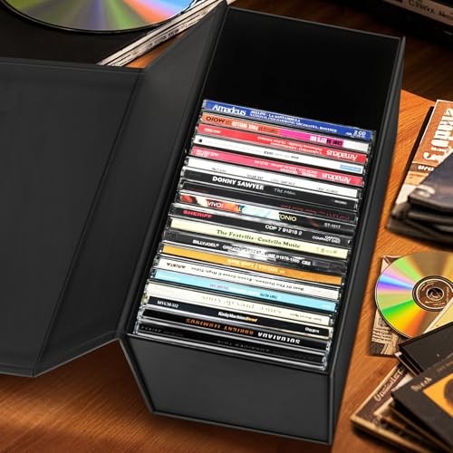 CD Storage Box, CD Holder Store 30 Jewel Cases, Disc Holder Media Storage
