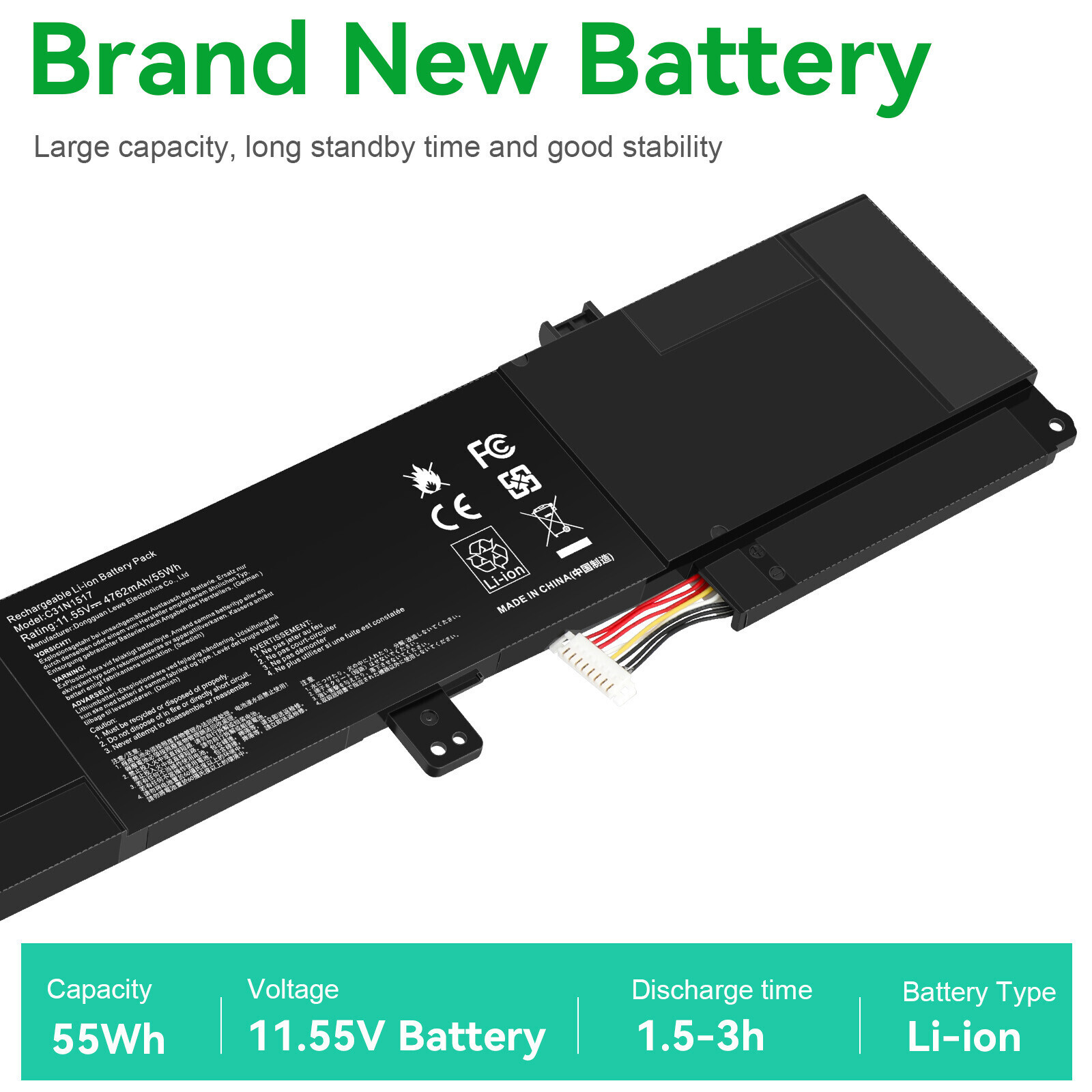 C31N1517 Battery For ASUS VivoBook Flip Q304 Q304U Q304UA Q304UAK Q304UJ 55Wh