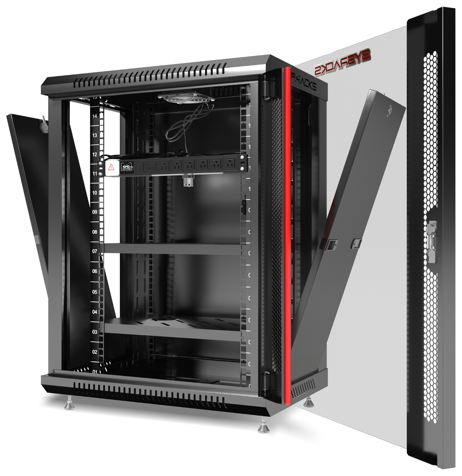 15U Sysracks Wall Mount IT Data Network Server Rack Cabinet Enclosure 18″ Depth