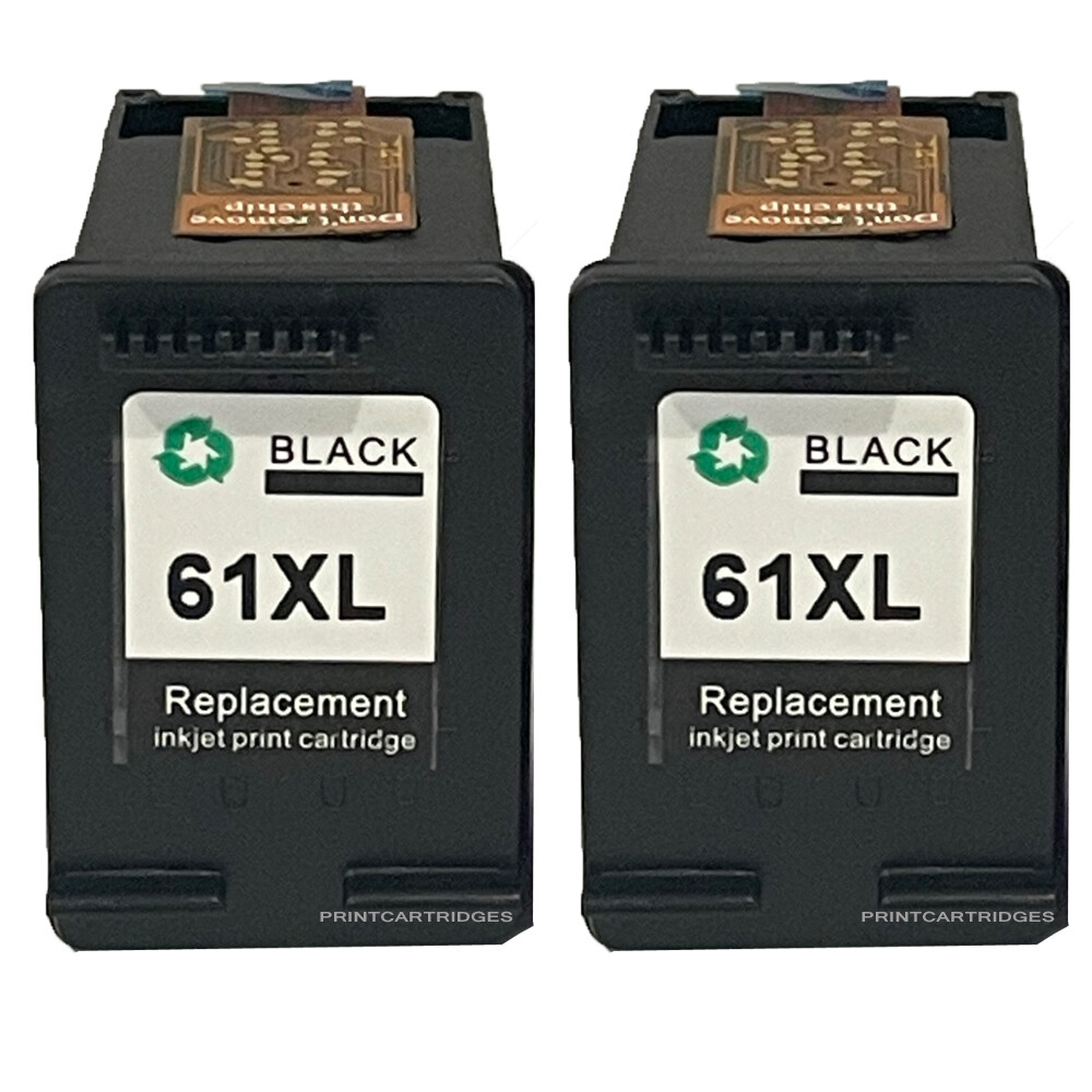 Replacement HP 61XL Ink Cartridges Black Color With New Chip