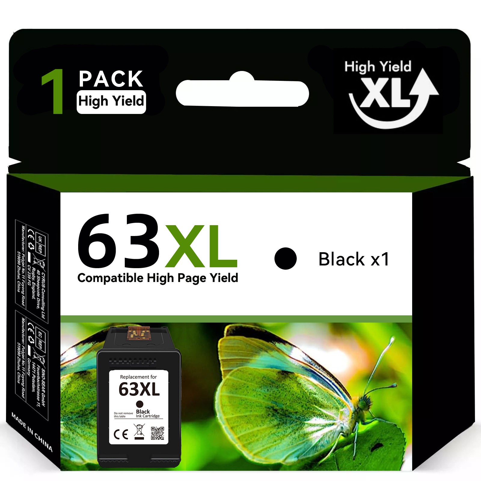 Ink Cartridge Compatible For HP 63XL ENVY 4512 4516 OfficeJet 4652 4655 Printer