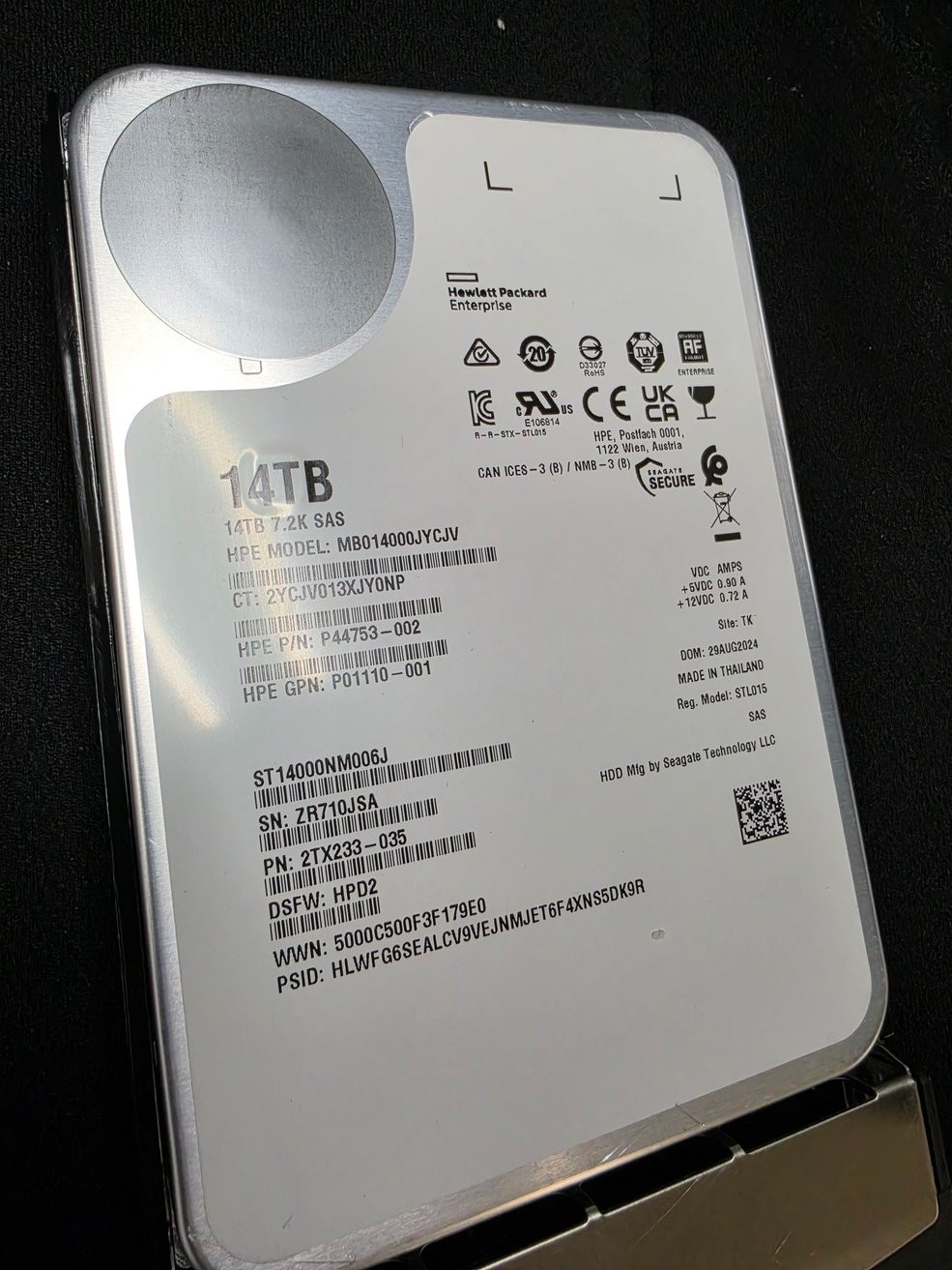 NEW HP Enterprise 14TB SAS Hard Drive MB014000JYCJ 7.2K RPM – 12Gb/s – LFF 3.5″