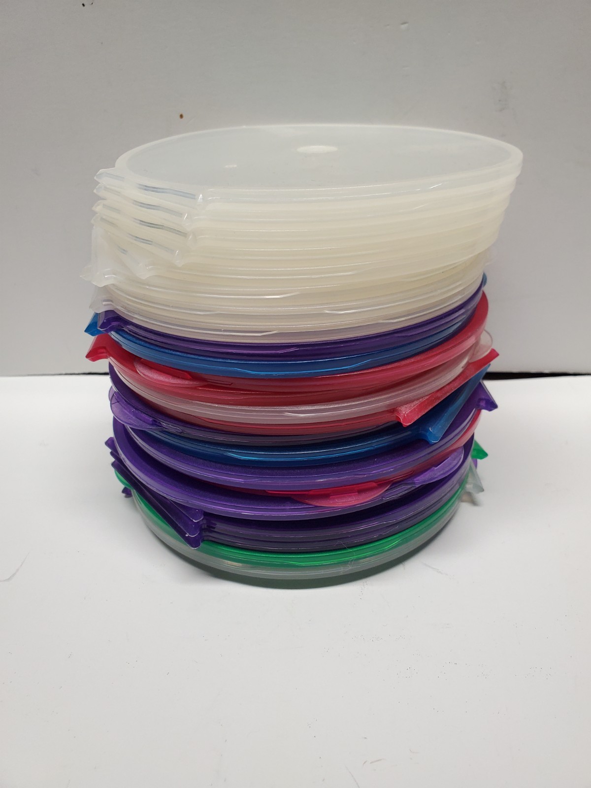 CD Cases Covers Round Assorted Color ClamShell CD/DVD Case Covers NEW lot of 25