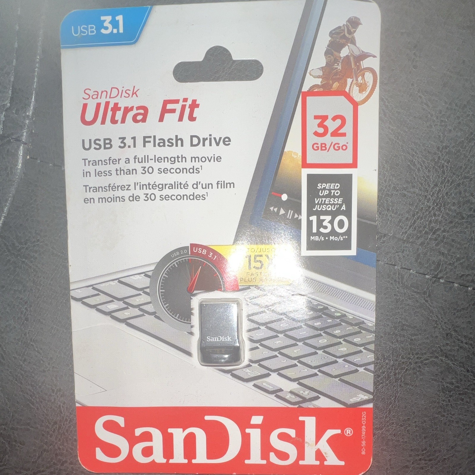 SanDisk Ultra Fit 32GB USB 3.1 Flash Drive 130MB/s Read Speed Black