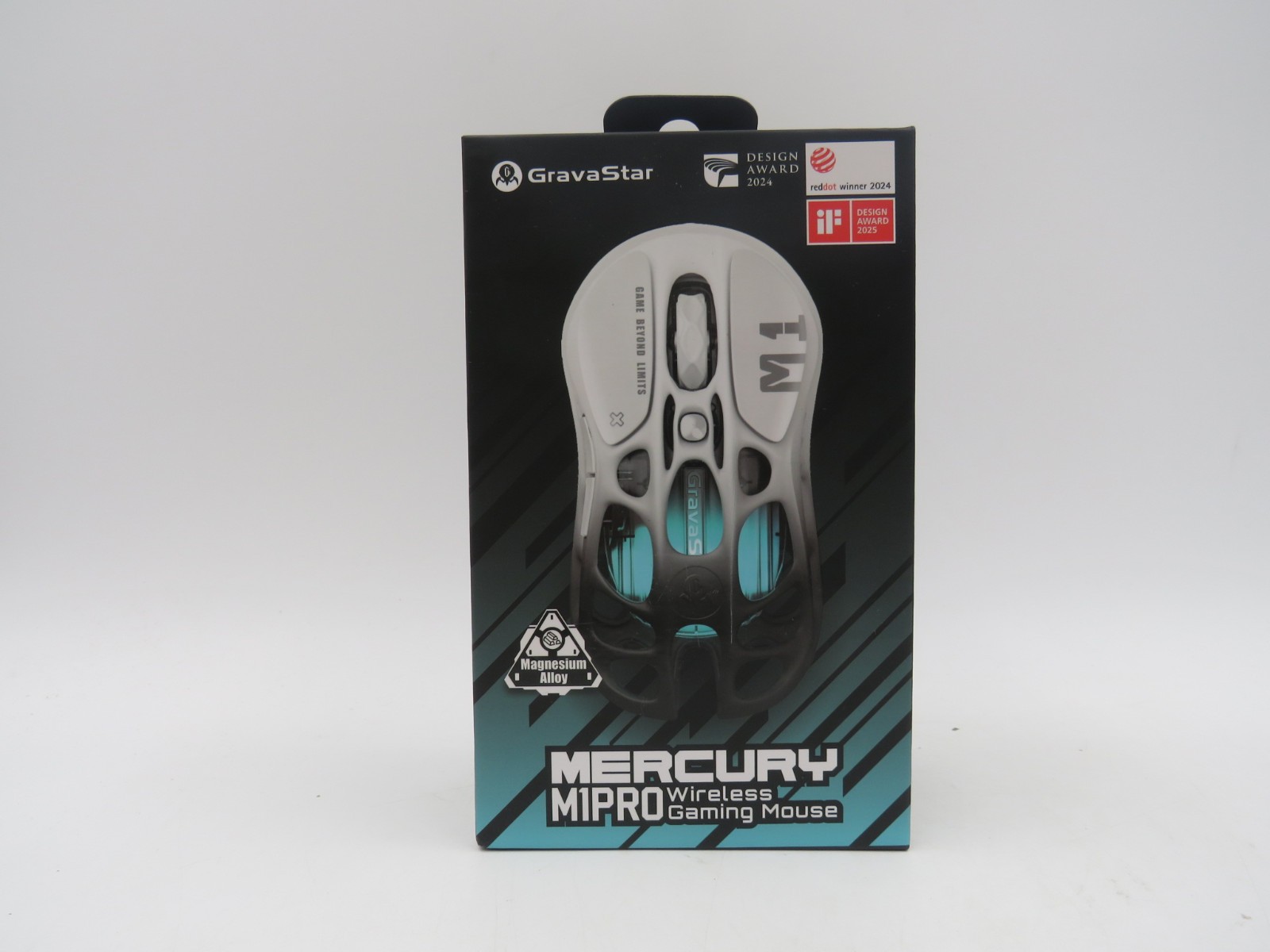 GravaStar Mercury M1 Pro Gradient White Black Wireless Gaming Mouse NEW SEALED
