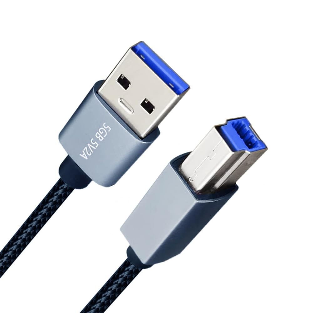 NFHK USB 3.0 Type-A Male to Standard B Cable Silver 5Gbps for Disk…