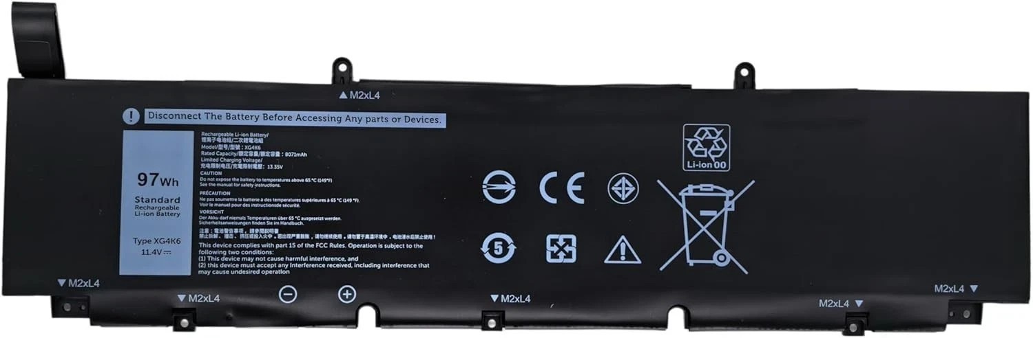 XG4K6 Battery For Dell XPS 17 9700 9710 9720 9730 01RR3 F8CPG -11.4V 97Wh