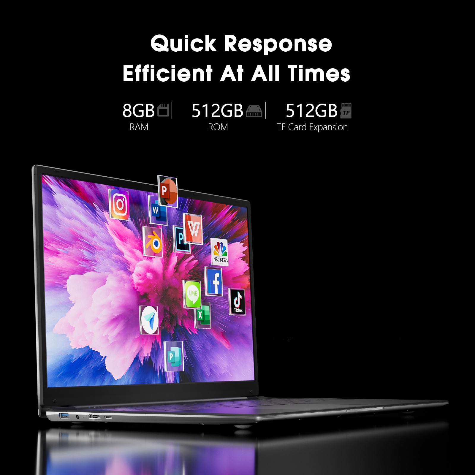 SGIN 17.3″ Laptop 8GB RAM 512GB SSD Notebook IPS Full HD 2.8GHz Windows 11 WIFI