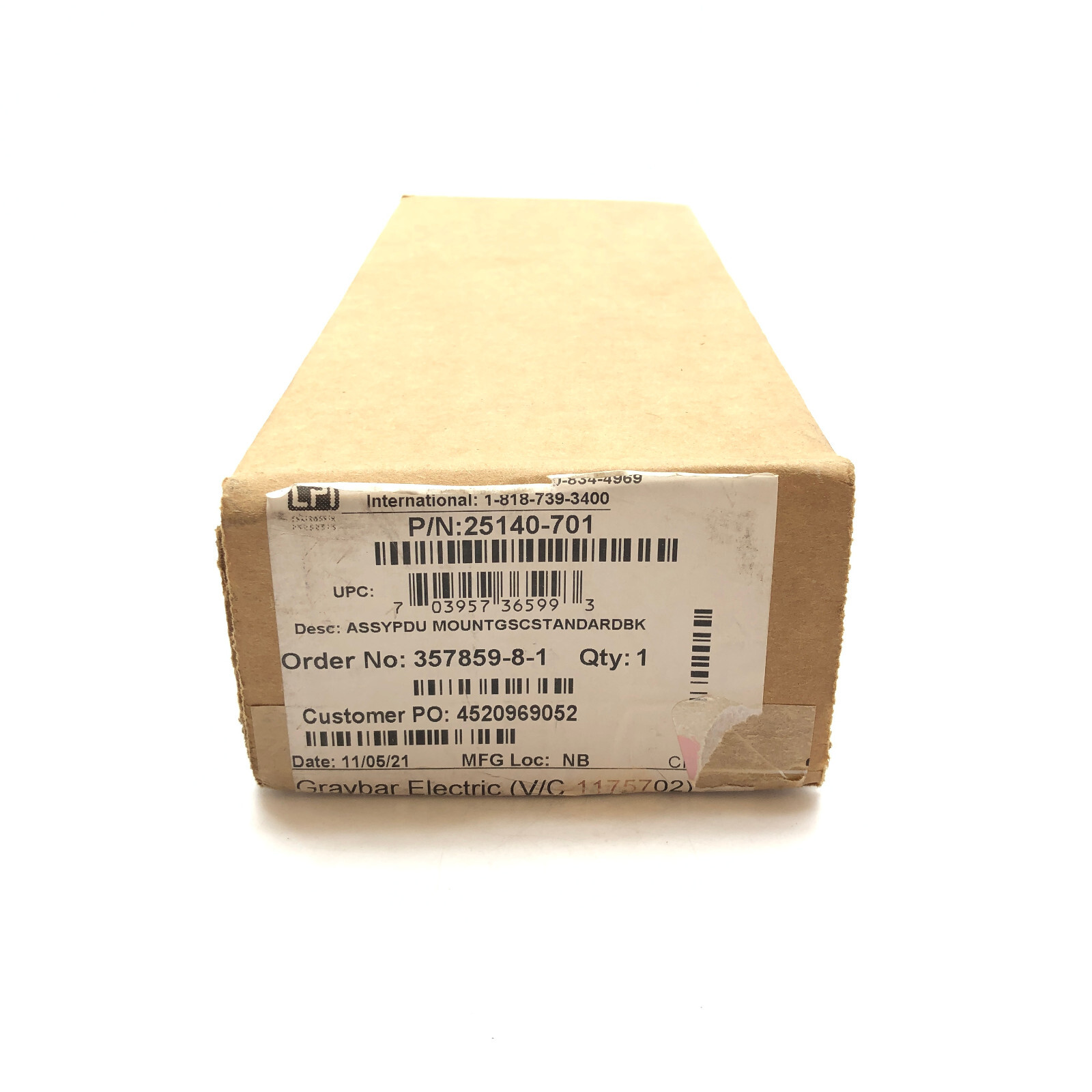 Chatsworth Standard PDU Bracket 25140-701 Black for 2.0″ W 51mm CPI Vertical PDU