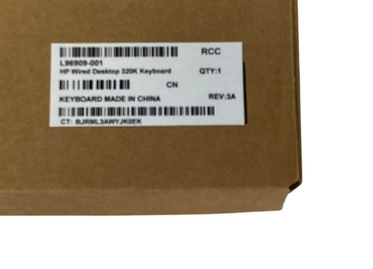 HP Wired Desktop 320K Keyboard US L96909-001 For Office (New)