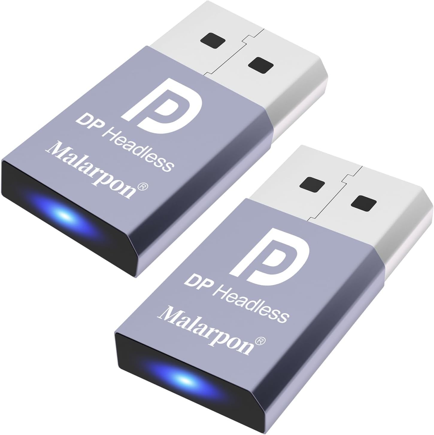 2pcs 4K DisplayPort Headless Ghost Display Emulator – Blue Light – PC Dummy Plug