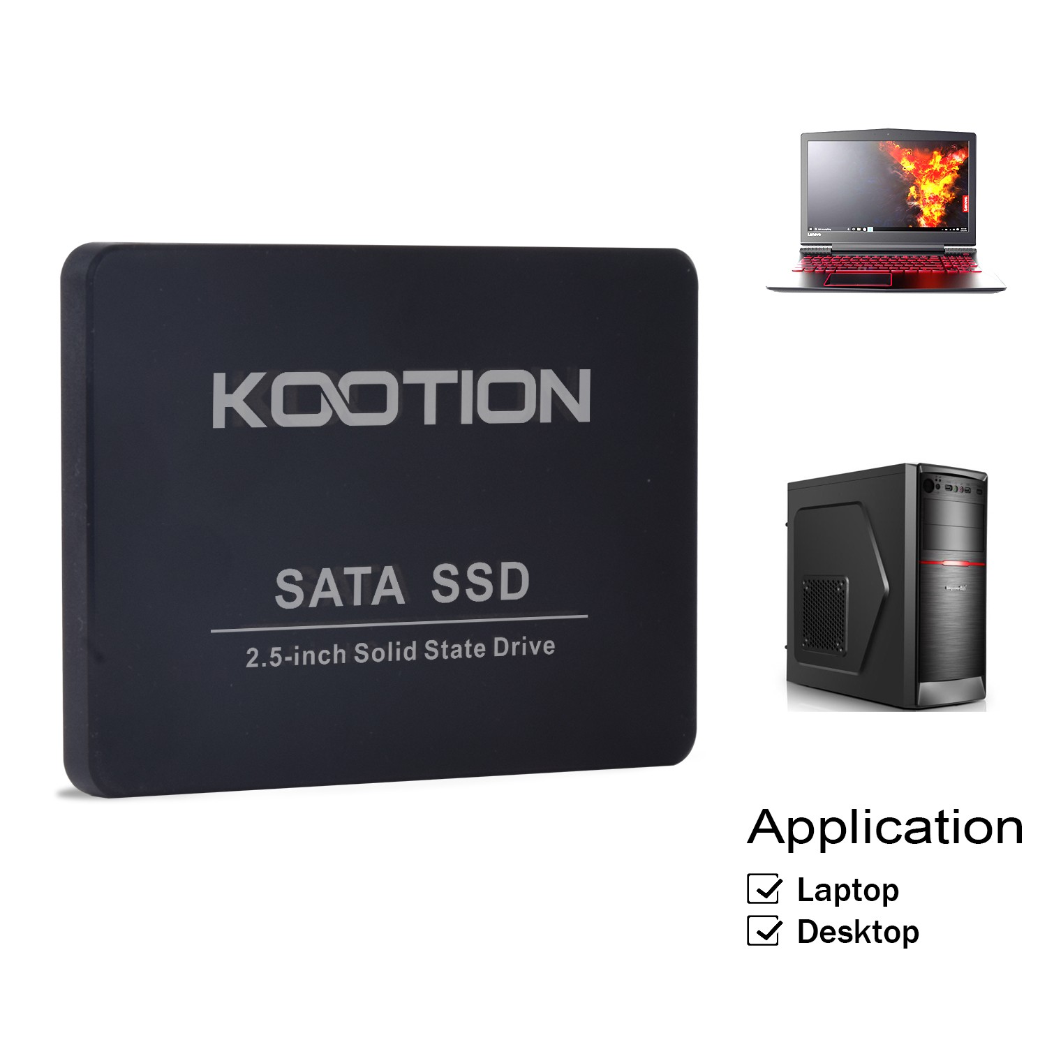 Kootion 128GB 256GB 1TB SSD 2.5” SATA III Internal Solid State Drive 6GB/s lOT