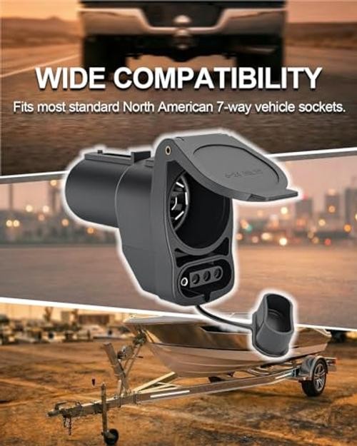 Multi Tow 7-Way to 4-Pin and 7-Pin Trailer Adapter, 2-in-1 Design – Plug and