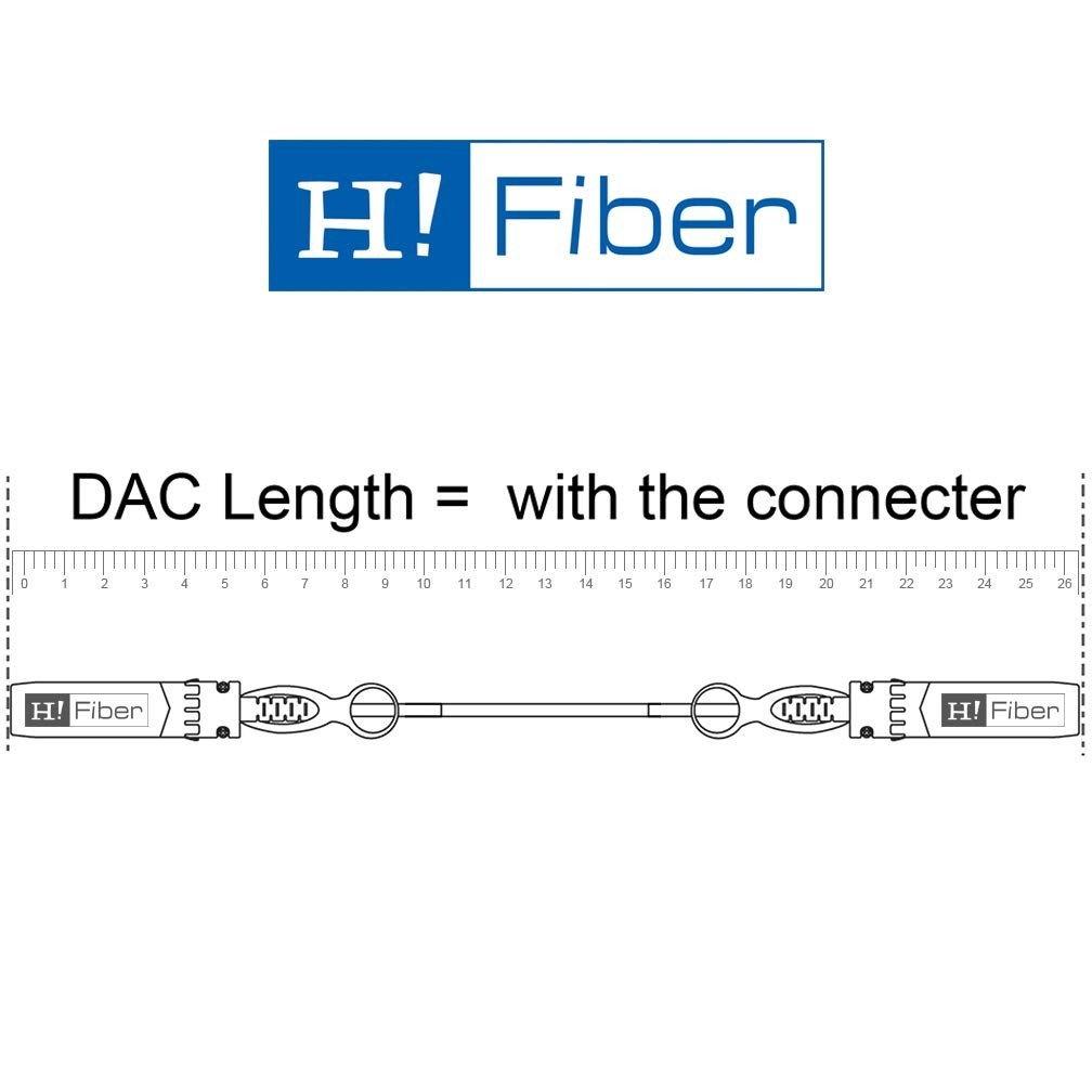 H!Fiber SFP+ Cable, 10G SFP+ DAC, 0.5M1.64ft, Passive Direct Attach Copper Tw…