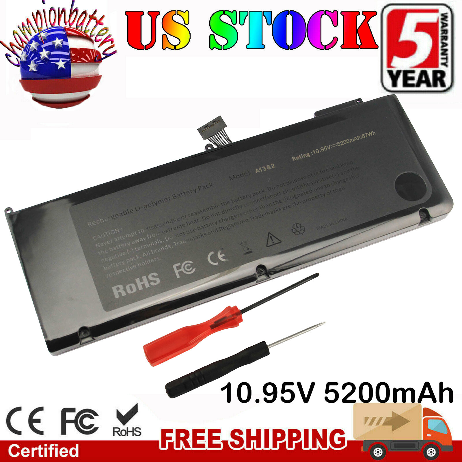 Battery for Apple Macbook Pro 15.4” A1286(Early 2011 Mid 2012) 15″ A1382 ONLY