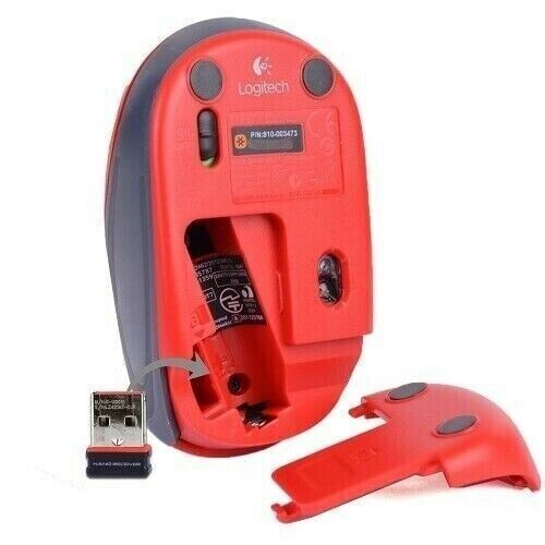 Logitech – M187 Mini Wireless Optical Ultra Portable Mouse – RED – 910-002727