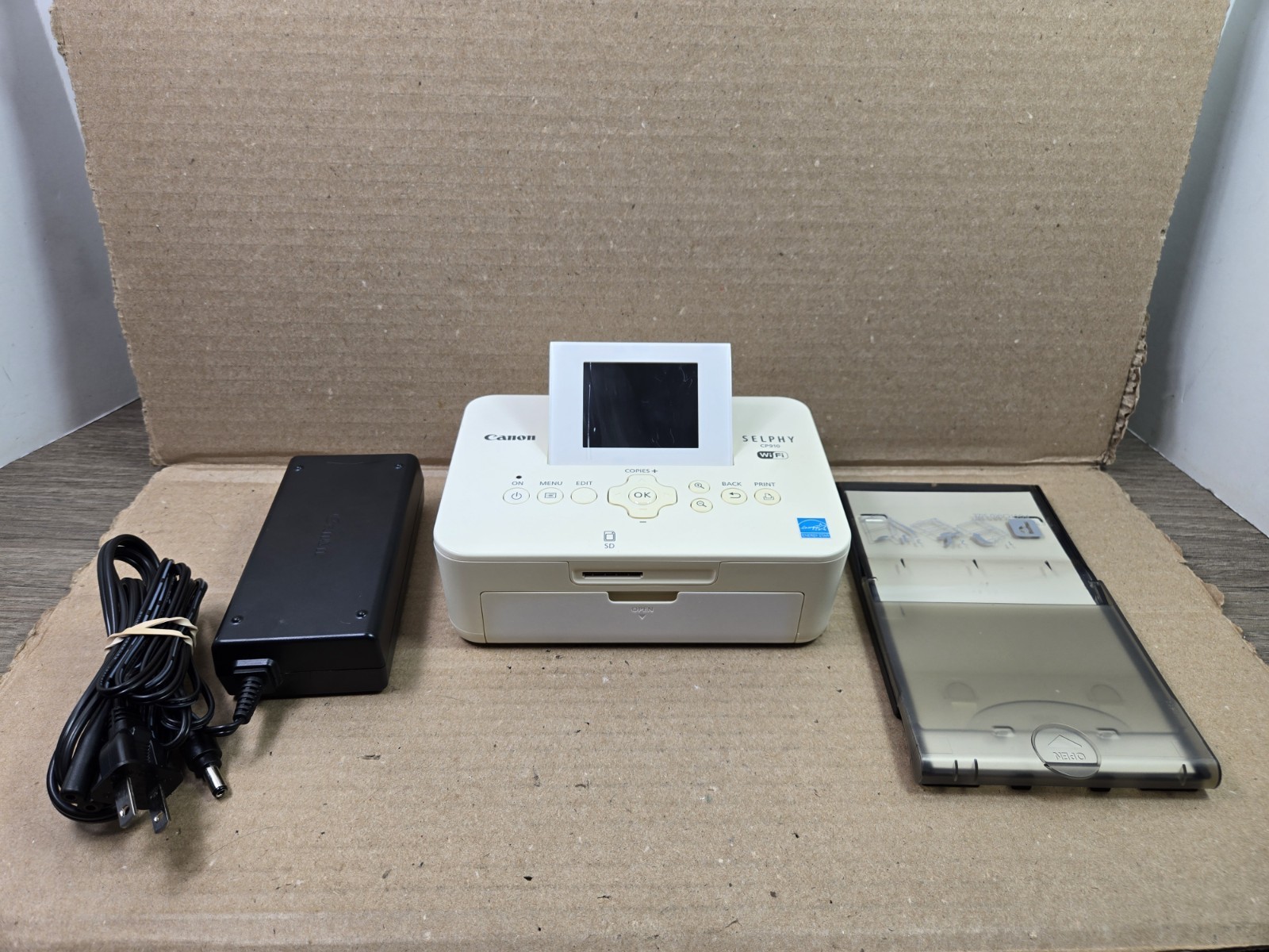 Canon Selphy CP910 White Photo Printer w/ WiFi & Power Adapter Used Tested Read