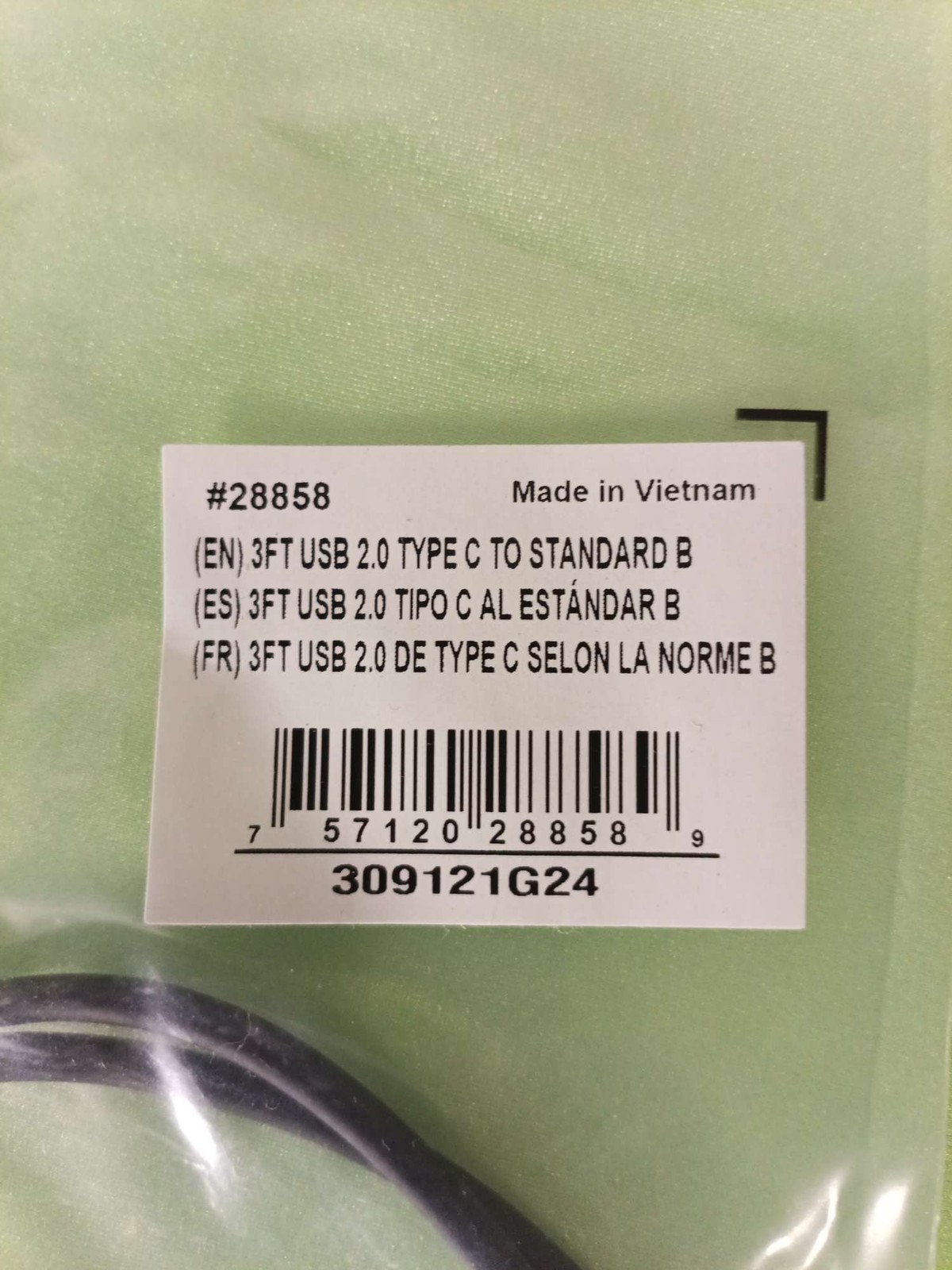 C2G 3ft USB 2.0 Type C to Standard B Printer Cable Scanner Cord 28858