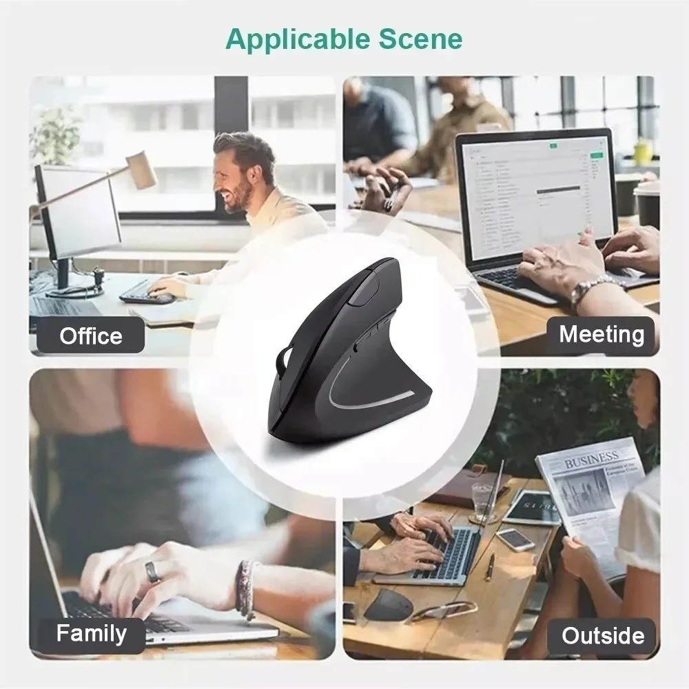Wireless Ergonomic Design Vertical Optical Mouse Mice for Computer Laptop 2.4GHz