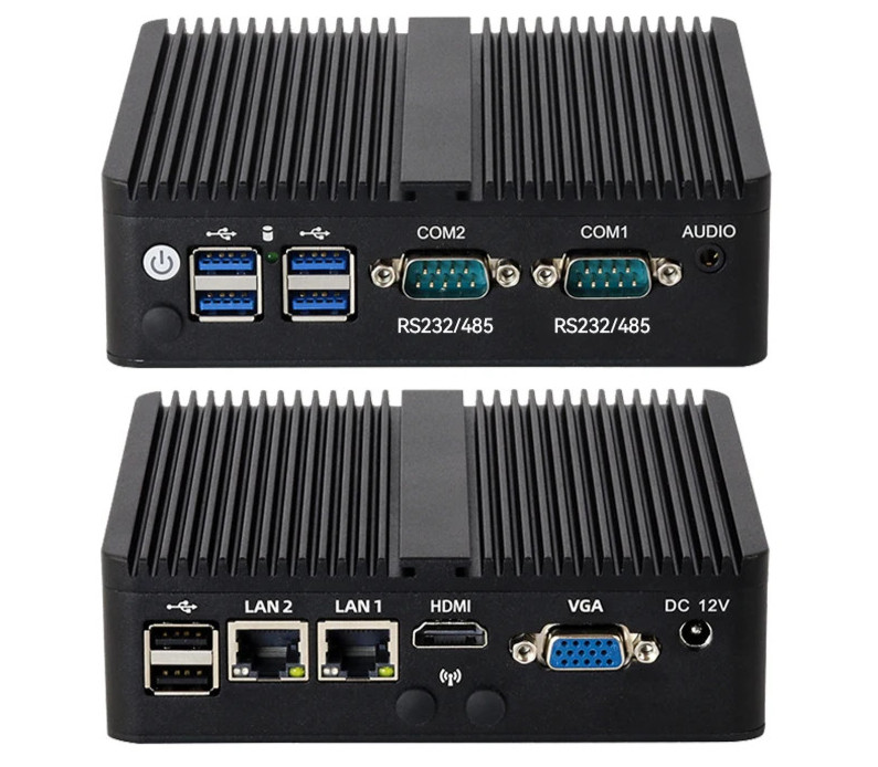 Intel J4125 Industrial Mini PC with Support Win10 Linux Pfense WiFi 2xRS232/485