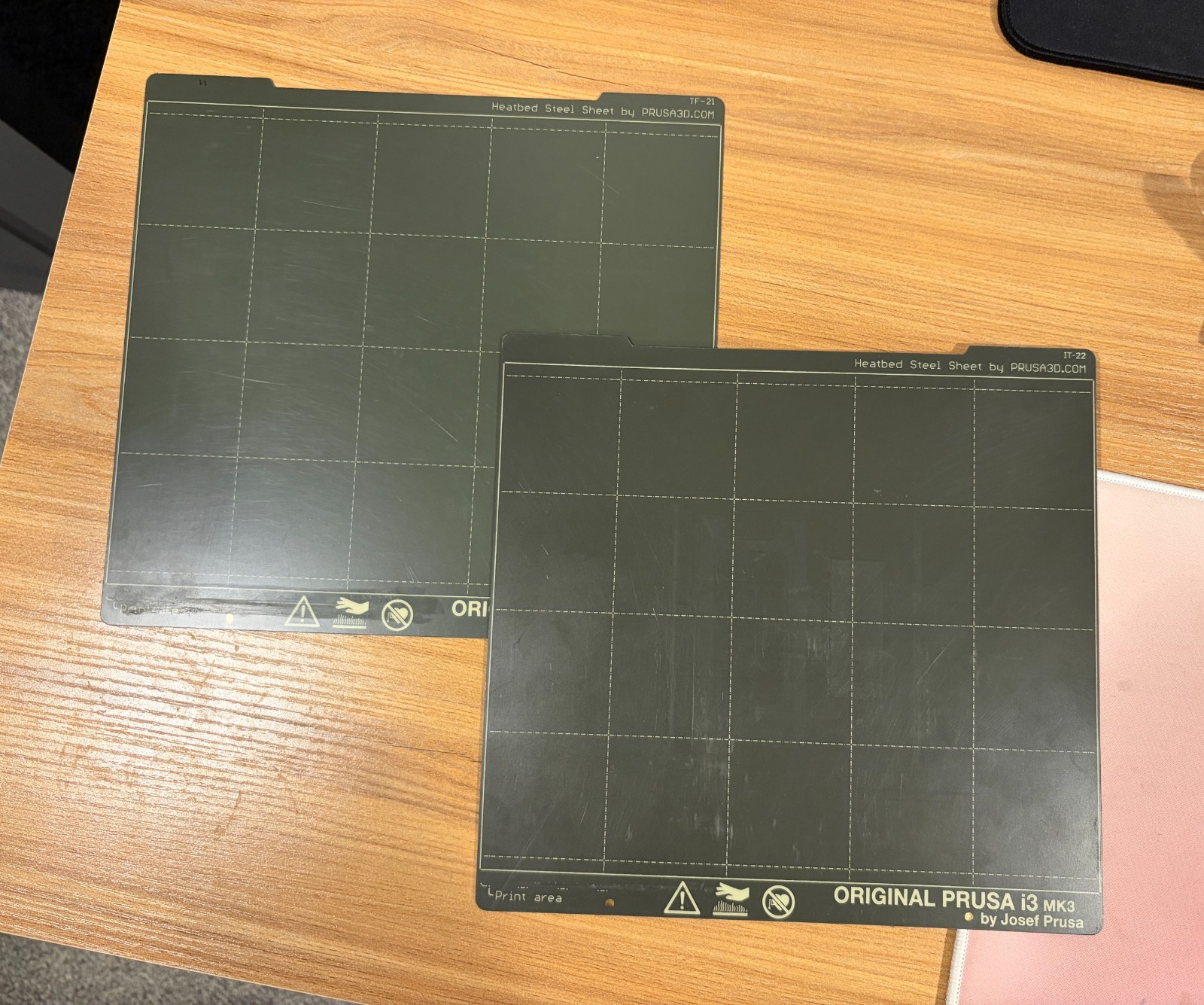 TWO Original PRUSA Spring Steel Sheet Smooth PEI Print Bed Plate MK2 MK3 MK3S