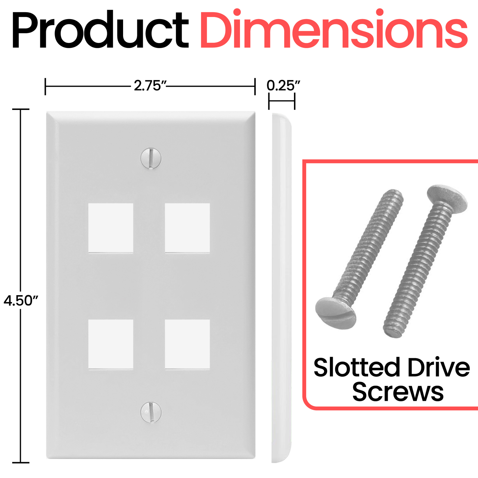 Keystone Wall Plate Jack Insert RJ45 CAT5e CAT6 White Face Plate LOT