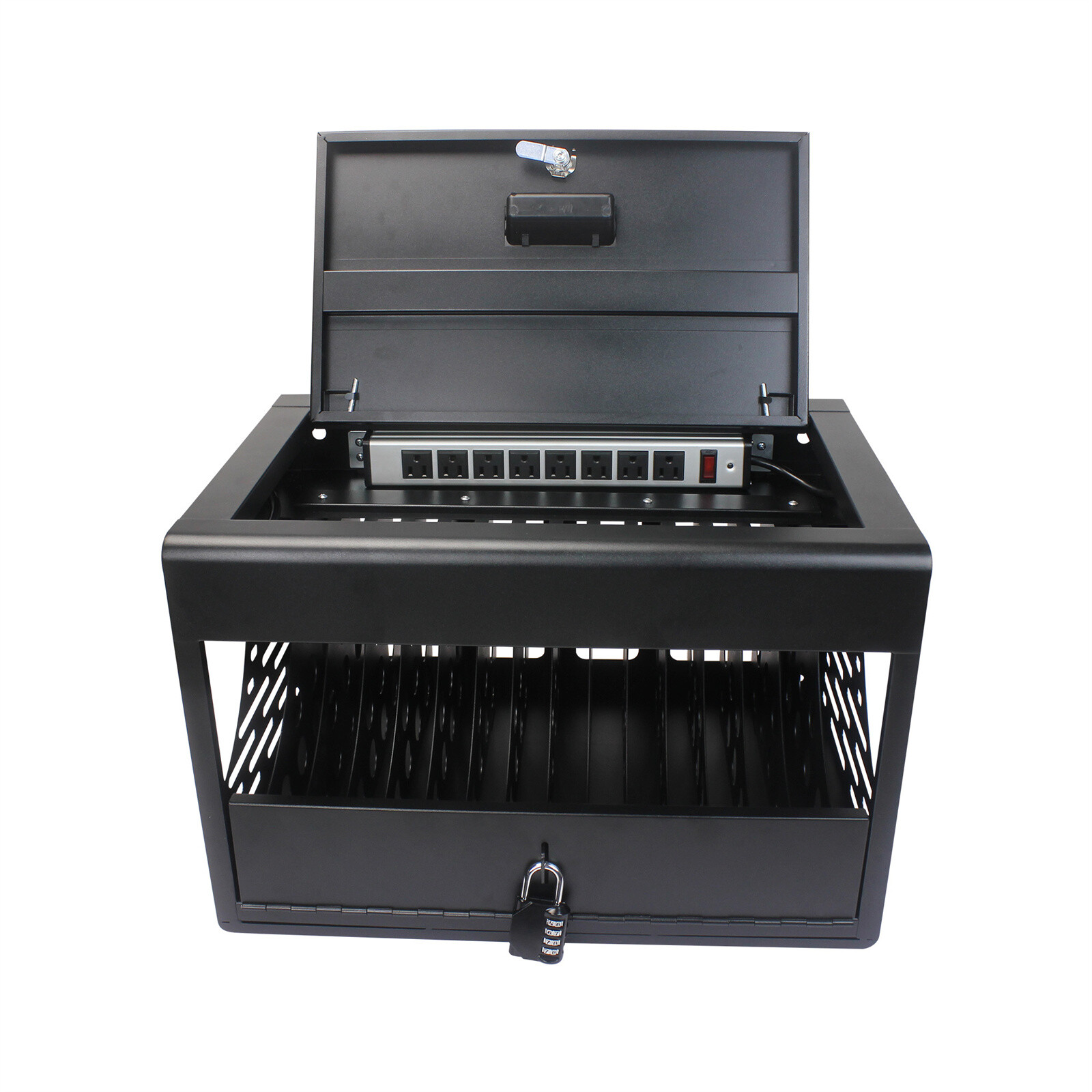 16-Device Charging Station Charger Laptop Hood Storage Locking Charging Cabinet