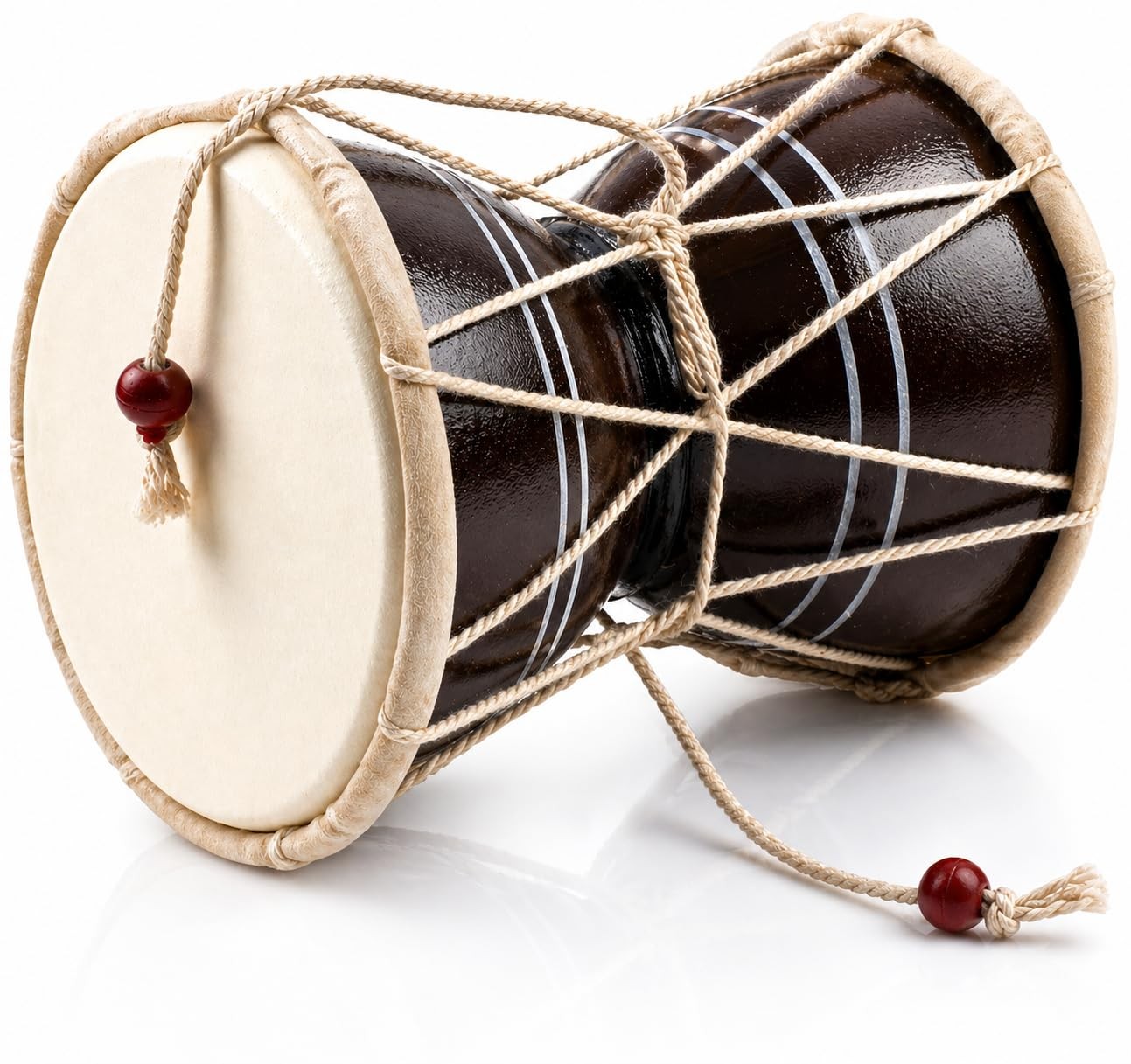 5 Inch Small Handmade Traditional Authentic Wooden & Leather Classical Indian…
