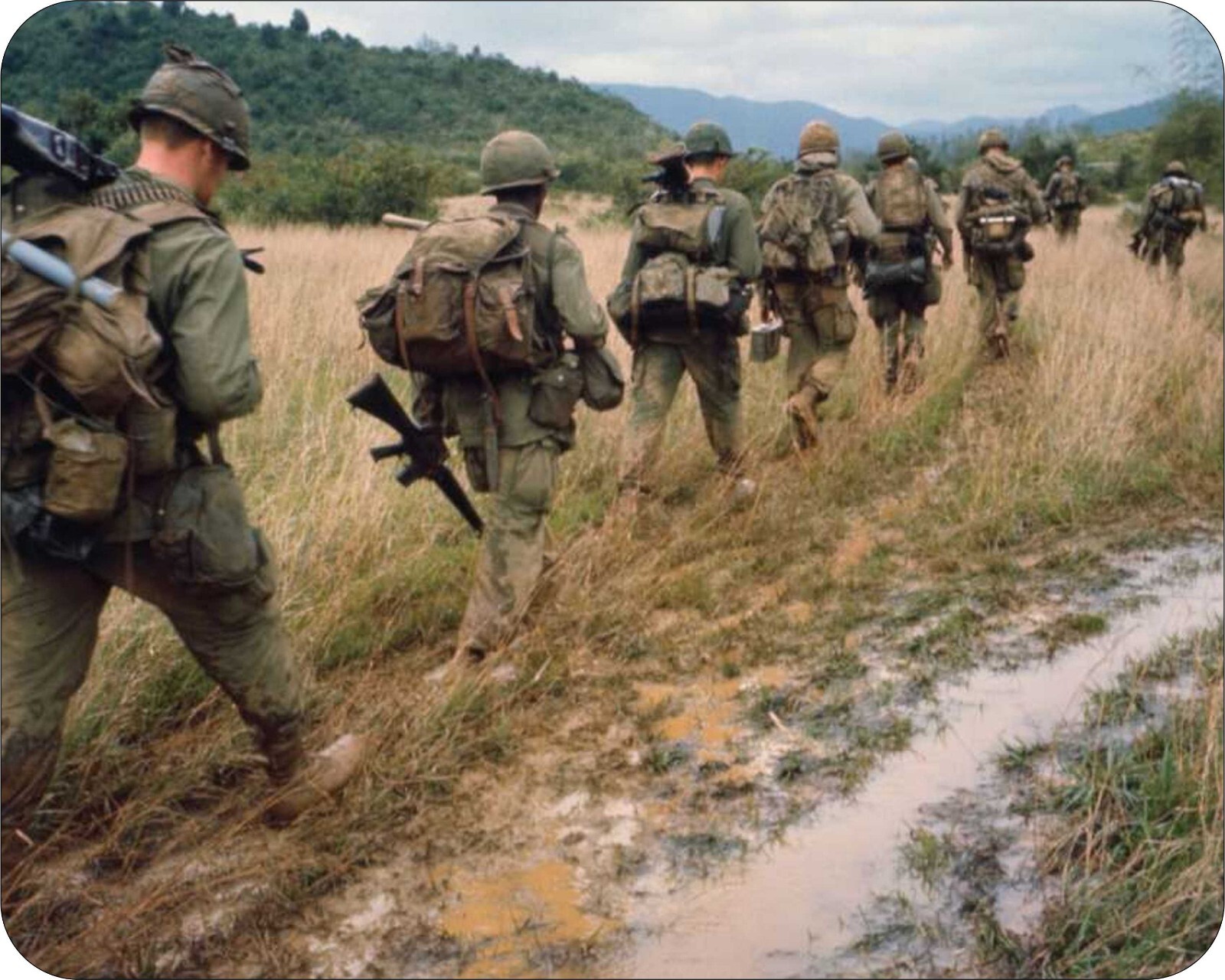 Vietnam War Rare Photo Hughys Brave and patriotic Men Mousepad Mouse Pad