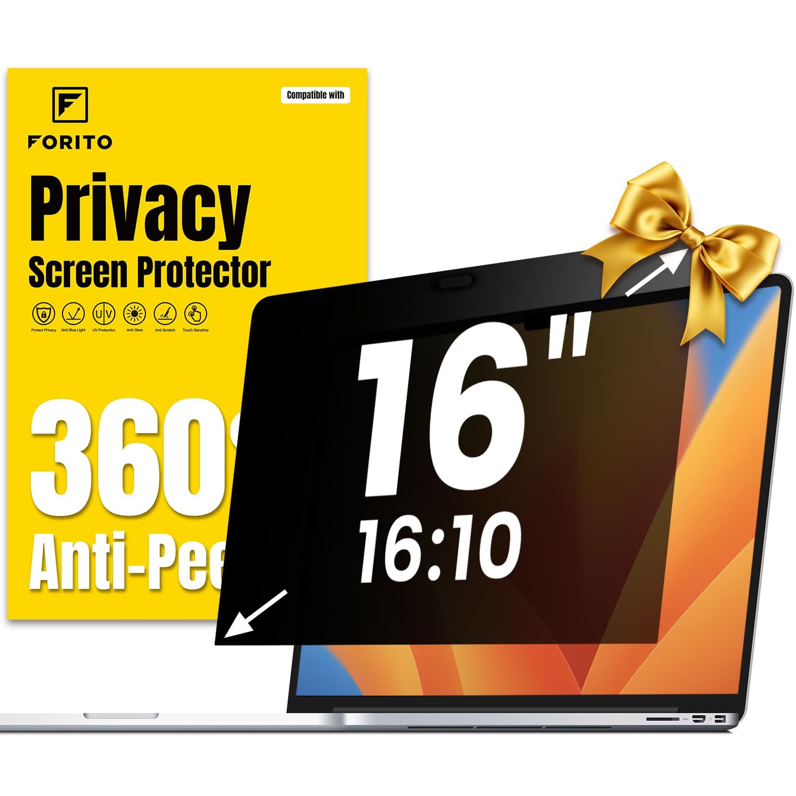 16 Inch 1610 360 Degree Laptop Privacy Screen Shield Anti Glare Eye Protection