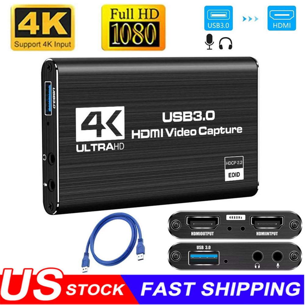 4K Audio Video Capture Card USB 3.0 HDMI Video Capture Device Full HD Recording
