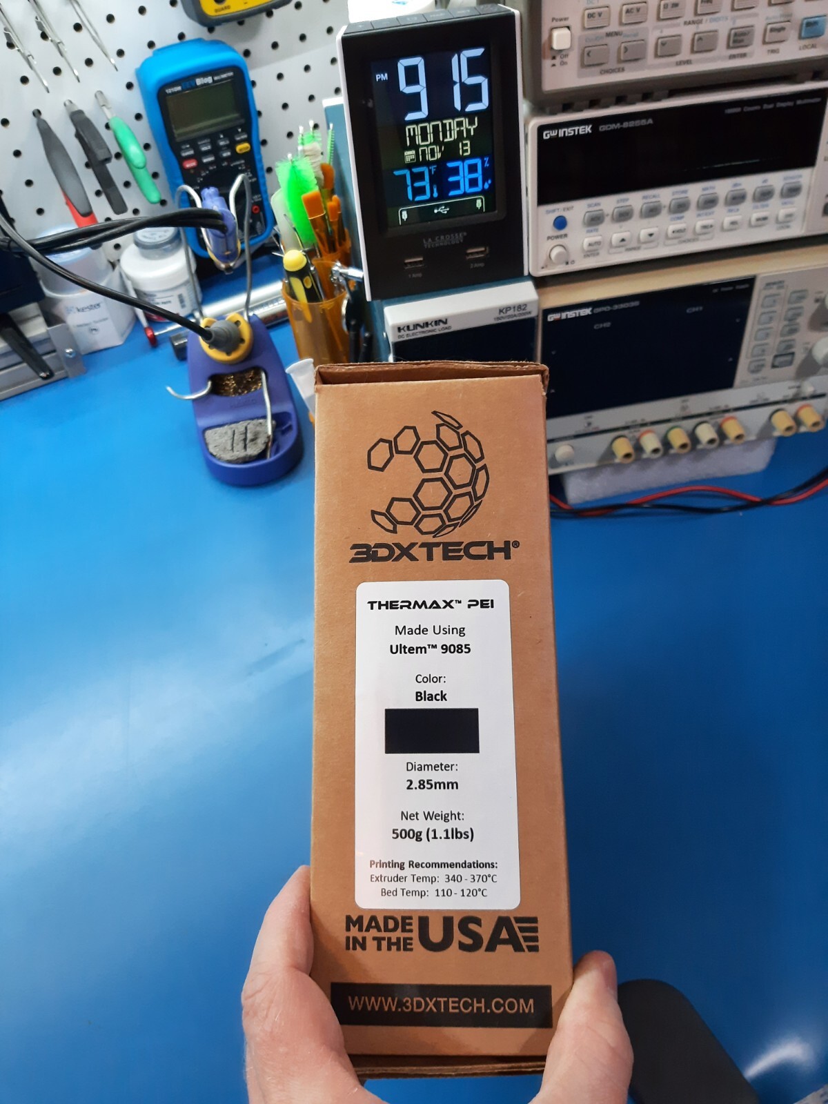 3DXTECH THERMAX PEI (Ultem 9085) Black 2.85mm 500g (1.1lbs) 3D Printer Filament