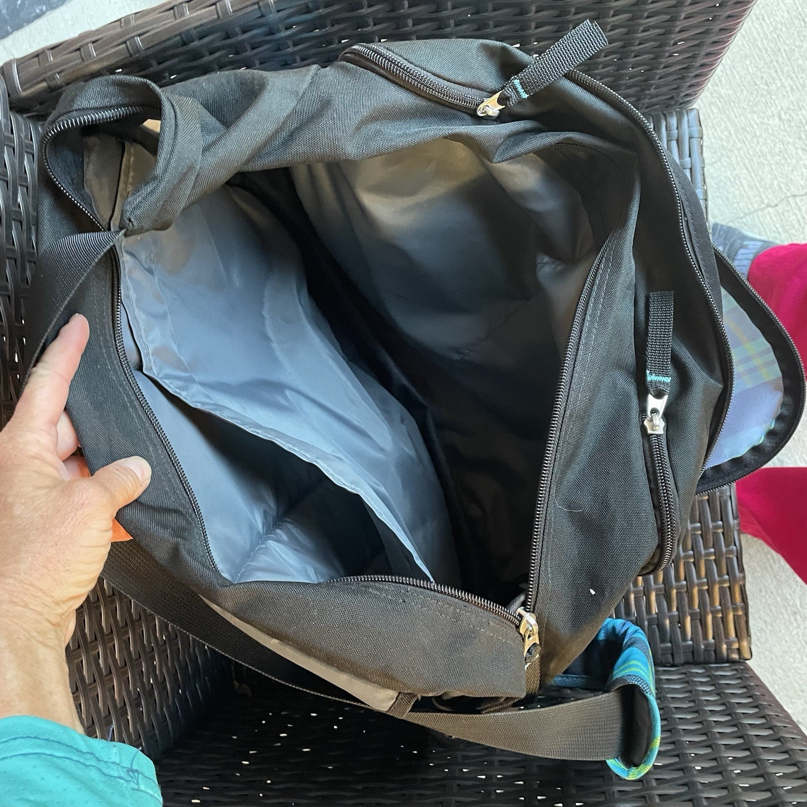 Jansport blue black plaid work computer laptop bag EUC