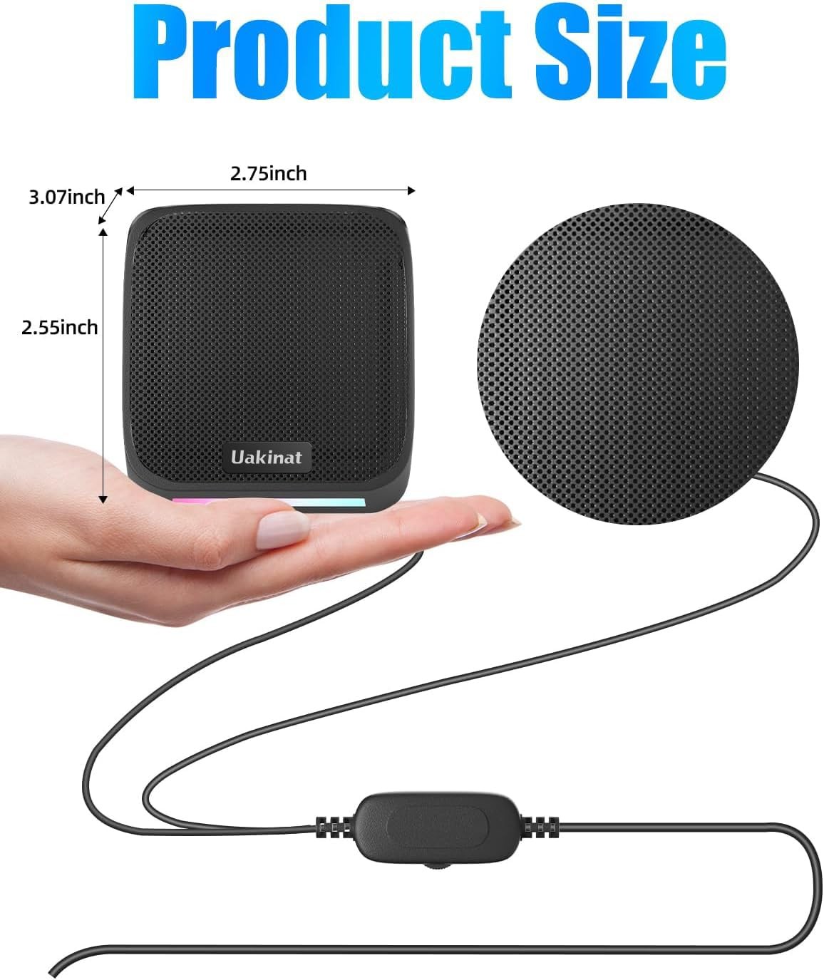 Computer Speakers for Desktop PC,Desktop 3.07 x 2.75 x 2.55 inch, Black